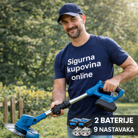 Aku Trimer za Travu + 2 Baterije i 9 Nastavaka